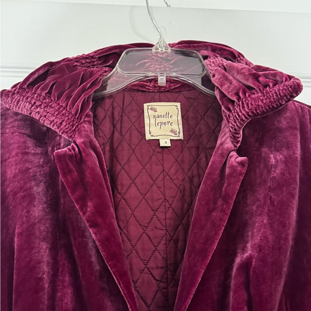 Nanette Lepore Raspberry Soft Velvet Jacket - Picture 3 of 8